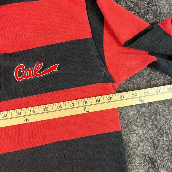 Vtg Barbarian Rugby Cal University Of Pennsylvania Striped Polo Men's M - Picture 5 of 11